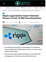 Ripple Legal Update: Expert Debunks Rumors of July 14 XRP Case Resolution - Crypto News Flash