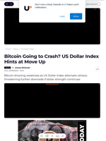Bitcoin Going to Crash? US Dollar Index Hints at Move Up - U.Today
