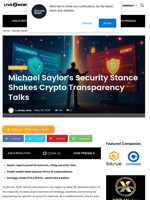 Michael Saylor’s Security Stance Shakes Crypto Transparency Talks | Live Bitcoin News