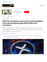 XRP Price Prediction: Down 2.4% and Pinned Below Every Key Moving Average With $1.28 in the Crosshairs - Blockchain.News