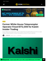 Former White House Teleprompter Operator Fined $172,000 for Kalshi Insider Trading - CoinCentral