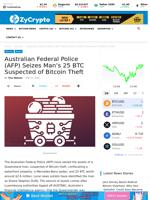 Australian Federal Police (AFP) Seizes Man's 25 BTC Suspected of Bitcoin Theft ⋆ ZyCrypto
