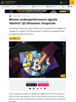 Bitcoin Underperformance Signals ‘Distinct’ Q3 Altseason — Grayscale