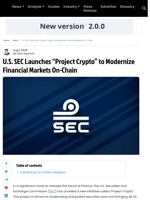 U.S. SEC Launches 