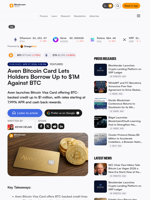 Aven Bitcoin Card Lets Holders Borrow Up to $1M Against BTC
