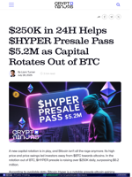 $250K in 24H Helps $HYPER Presale Pass $5.2M as Capital Rotates Out of BTC