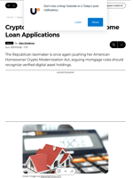 Crypto Might Be Recognized in Home Loan Applications - U.Today