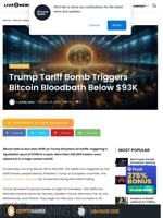 Trump Tariff Bomb Triggers Bitcoin Bloodbath Below $93K | Live Bitcoin News