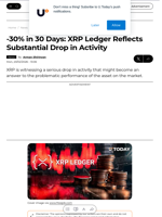 -30% in 30 Days: XRP Ledger Reflects Substantial Drop in Activity - U.Today