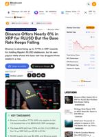 Binance Offers Nearly 8% in XRP for RLUSD But the Base Rate Keeps Falling