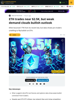 Ether Price Rallies Amid ETH Inflow But Traders Are Cautious