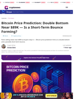 Bitcoin Price Prediction: Double Bottom Near $89K — Is a Short-Term Bounce Forming?