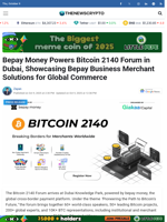 Bepay Money Powers Bitcoin 2140 Forum in Dubai, Showcasing Bepay Business Merchant Solutions for Global Commerce