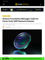 Solana Foundation Manager Calls for Facts-Only XRP Debate