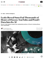 Leaks Reveal Suno Fed Thousands of Hours of Deezer, YouTube and Pond5 Data Into Its AI - Decrypt