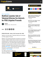 MediCoin Launches Sale of Tokenized Attorney Fee Interests for PFAS Litigation Proceeds