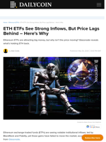 ETH ETFs See Strong Inflows, But Price Lags Behind - Here's Why - DailyCoin