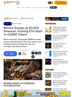 Bitmine Scoops up 40,302 Ethereum, Pushing ETH Stack to 4.243M Tokens – Crypto News Bitcoin News