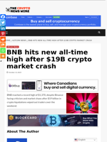 BNB hits new all-time high after $19B crypto market crash - The Crypto News Wire