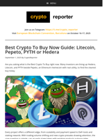 Best Crypto To Buy Now Guide: Litecoin, Pepeto, PYTH or Hedera