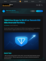 TON Price Drops to $2.81 as Toncoin RSI Hits Oversold Territory - Blockchain.News