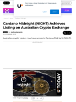 Cardano Midnight (NIGHT) Achieves Listing on Australian Crypto Exchange - U.Today