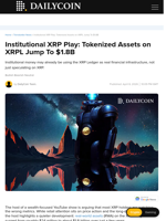Institutional XRP Play: Tokenized Assets on XRPL Jump To $1.8B - DailyCoin
