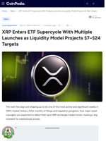 XRP Enters ETF Supercycle With Multiple Launches as Liquidity Model Projects $7–$24 Targets