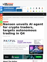 Nansen unveils AI agent for crypto traders, targets autonomous trading in Q4 - The Crypto News Wire