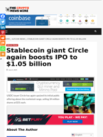 Stablecoin giant Circle again boosts IPO to $1.05 billion - The Crypto News Wire