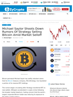 Michael Saylor Shoots Down Rumors Of Strategy Selling Bitcoin Amid Market Selloff ⋆ ZyCrypto