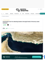 Iraq thanks Iran for allowing tankers through Strait of Hormuz amid tensions