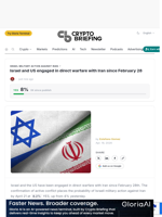 Israel and US engaged in direct warfare with Iran since February 28