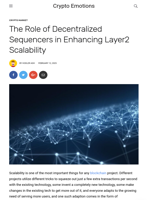 The Role of Decentralized Sequencers in Enhancing Layer2 Scalability