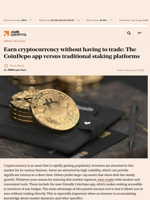 Earn cryptocurrency without having to trade: The CoinDepo app versus traditional staking platforms - AMBCrypto