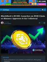 BlackRock’s BUIDL Launches on BNB Chain With Binance Backing
