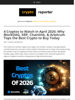 4 Cryptos to Watch in April 2026: Why BlockDAG, XRP, Chainlink, & Arbitrum Tops the Best Crypto to Buy Today