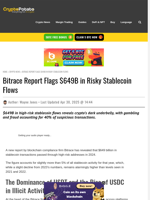 Bitrace Report Flags $649B in Risky Stablecoin Flows
