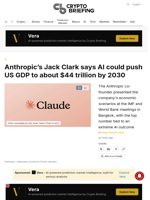 Anthropic's Jack Clark says AI could push US GDP to about $44 trillion by 2030
