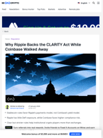 Why Ripple Supports CLARITY Act Changes and Coinbase Doesn’t