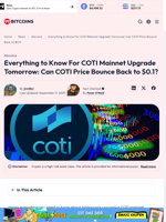 COTI Crypto Mainnet Upgrade Tomorrow: COTI Price to Bounce?