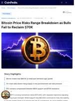 Bitcoin Price Risks Range Breakdown as Bulls Fail to Reclaim $70K