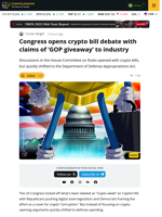 Crypto Bill Debate Kicks Off With Claims Of ‘GOP Giveaway’ To Industry