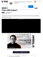 BNB Hits New ATH. Is CZ Now Richer Than Bill Gates?