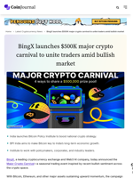 BingX launches $500K major crypto carnival to unite traders amid bullish market - CoinJournal