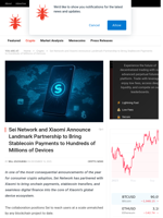Sei Network and Xiaomi Announce Landmark Partnership to Bring Stablecoin Payments to Hundreds of Millions of Devices - NullTX