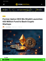 Former Aptos CEO Mo Shaikh Launches $50 Million Fund Crypto