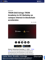 TRON DAO brings TRON Academy to UC Berkeley as campus interest in blockchain accelerates
