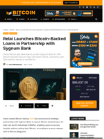 Relai Launches Bitcoin-Backed Loans In Partnership With Sygnum Bank
