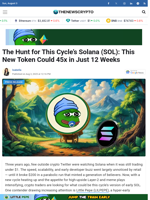 The Hunt for This Cycle's Solana (SOL): This New Token Could 45x in Just 12 Weeks